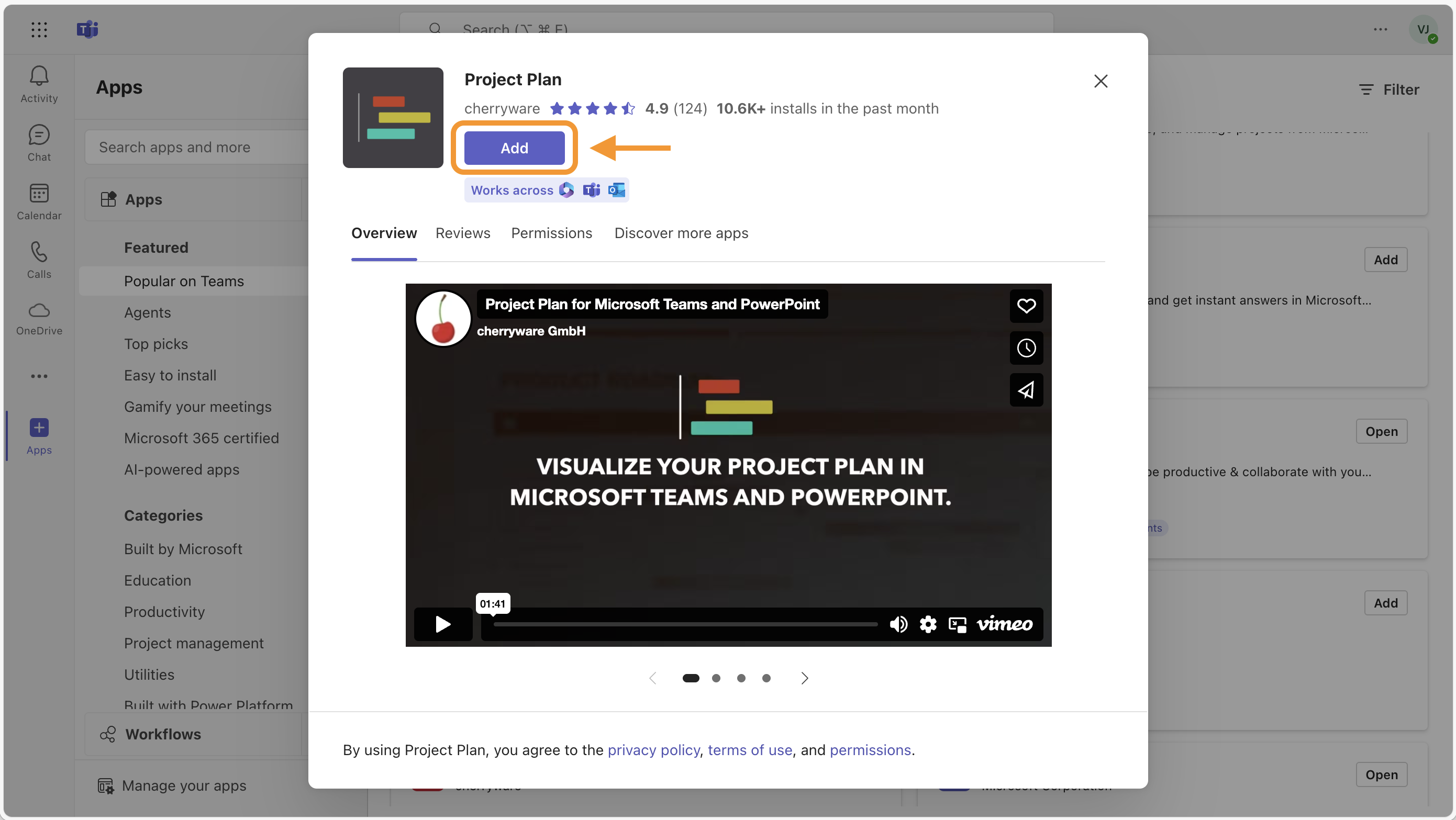 Add Project Plan in Microsoft Teams – Step 1